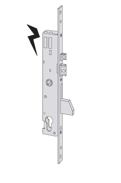 Cerradura Cisa eléctrica de embutir metal. E=35 picaporte y palanca s/cil. - Imagen 1