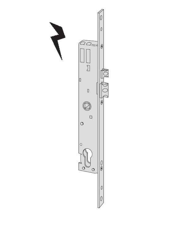 Cerradura Cisa eléctrica de embutir metal E=35 sólo picaporte s/cil. - Imagen 1