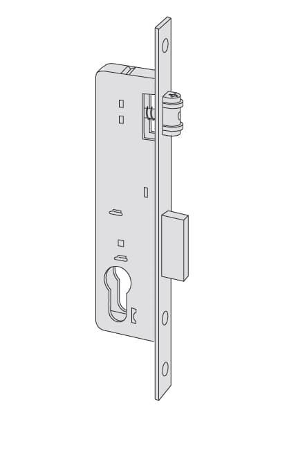 Cerradura Cisa New Fori rodillo+palanca F. inox E=35 sin cilindro - Imagen 1