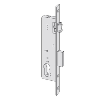 Cerradura Cisa New Fori rodillo+palanca F. inox E=35 sin cilindro - Imagen 1