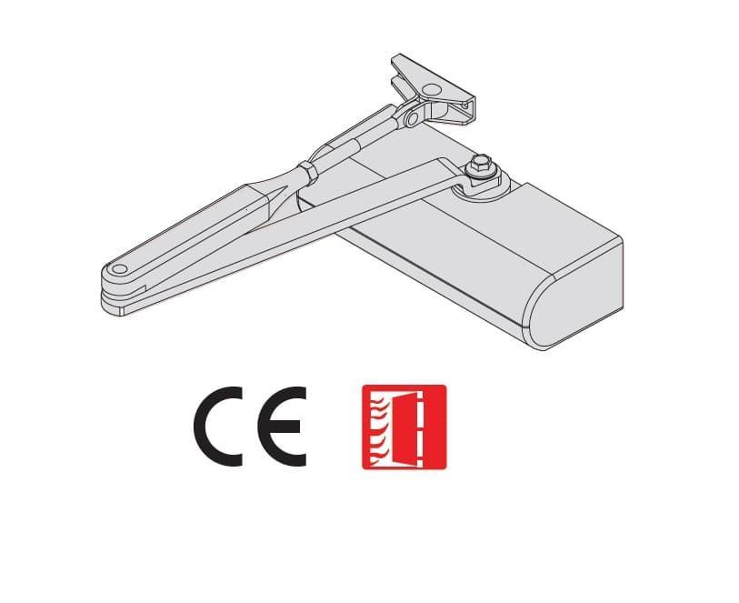 Cierrapuertas Cisa multifuerza 2+4 con o sin retención negro - Imagen 1