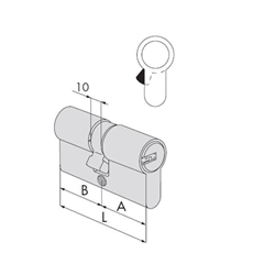 Cilindro Cisa Asix niquel, leva corta, llave de puntos - Imagen 2