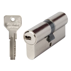 Cilindro Cisa Asix niquel, leva larga, llave de puntos - Imagen 1