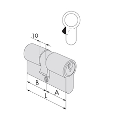 Cilindro Cisa Logoline niquel, leva corta, llave de serreta - Imagen 2